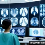 Home 21 AI 기반 영상 분석의 의료 업계 도입 사례 - A high-tech medical laboratory scene showing a diverse group of Thai doctors and nurses using advanc...